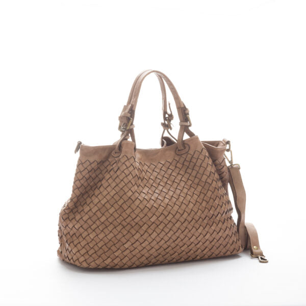 Bolso de cuero trenzado