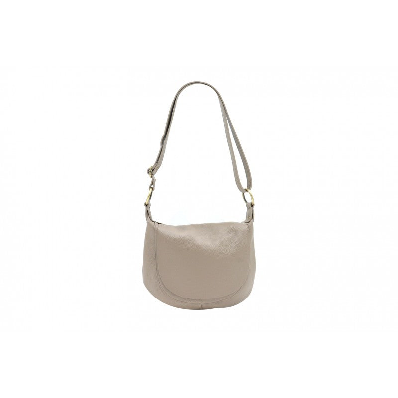 Bandolera piel media luna con solapa