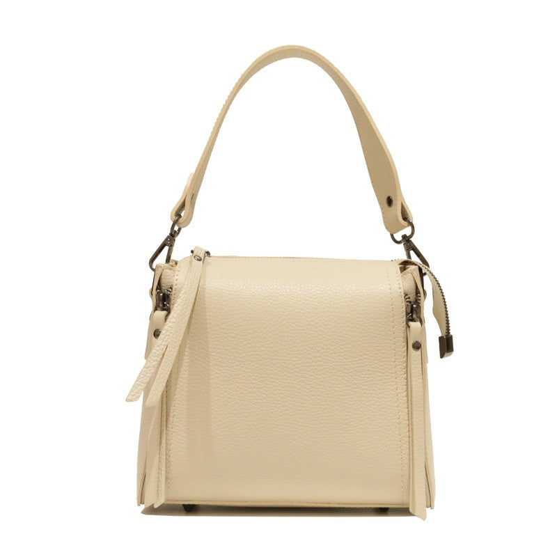Bolso piel con cremalleras