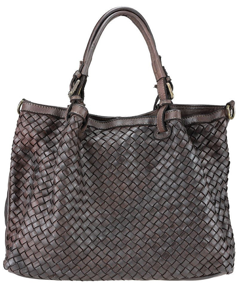 Bolso de cuero trenzado V009INT