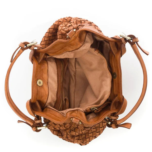 Bolso de cuero trenzado V009INT