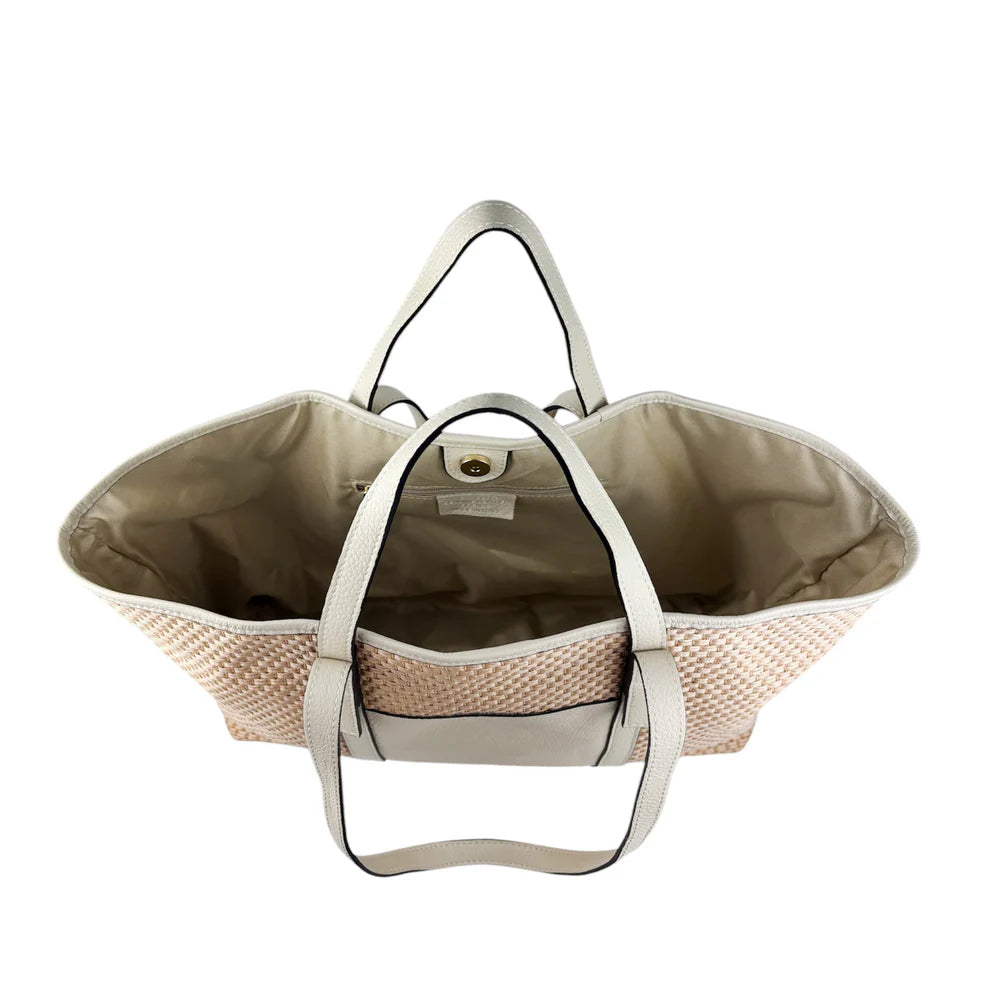 Bolso de rafia y cuero 11023