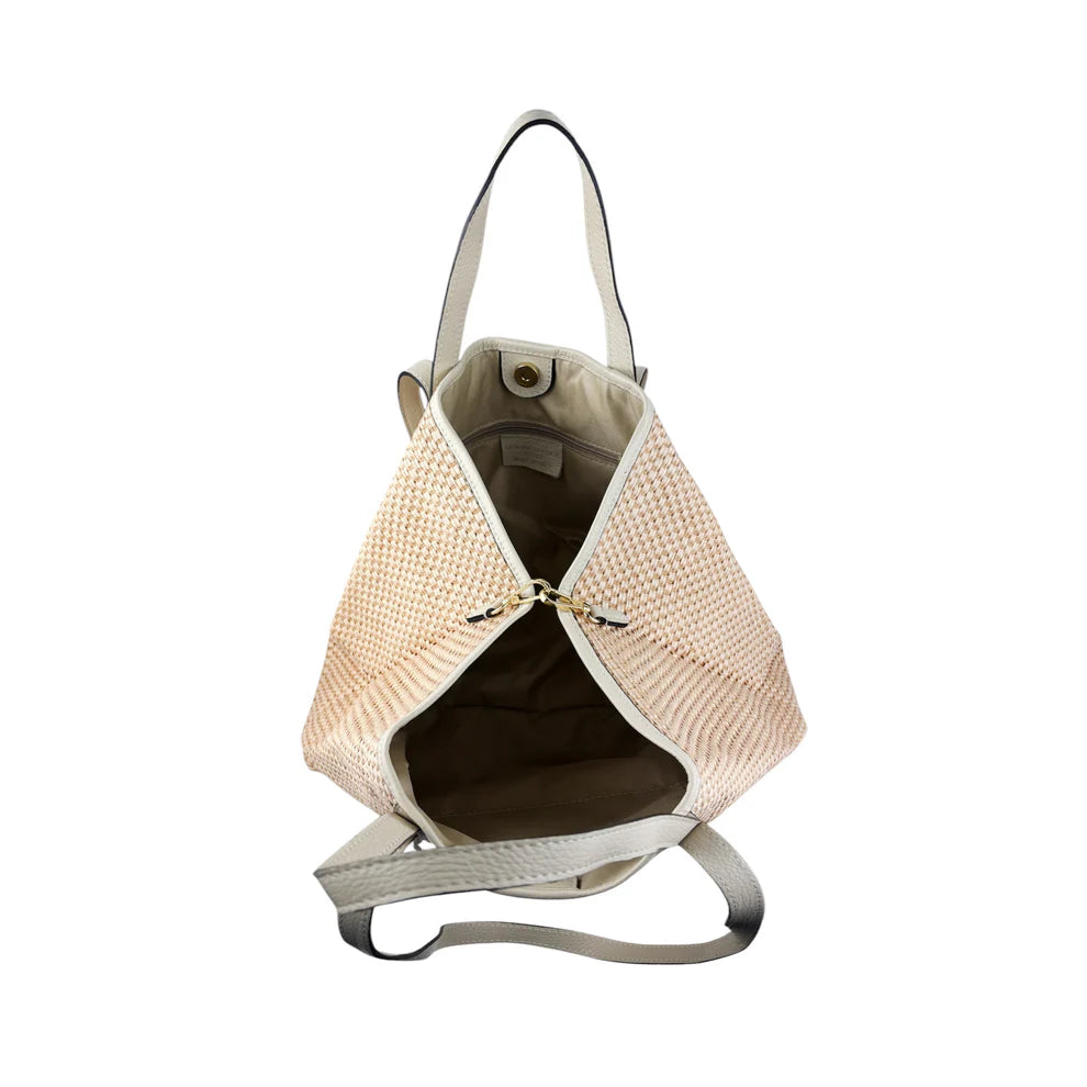 Bolso de rafia y cuero 11023