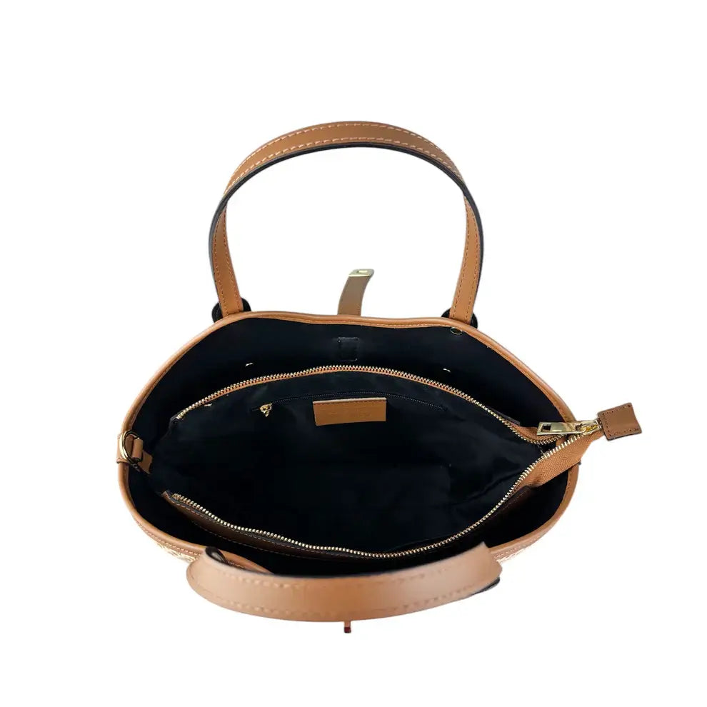 Raffia and leather bag 11024