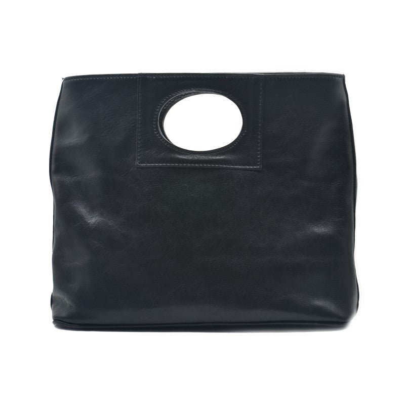 Bolso piel con círculo central