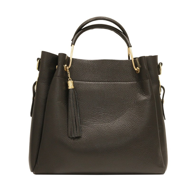 Bolso piel blanda asa metálica